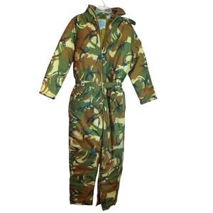 Vtg Wild Thunder Camo Nylon Ext. Insulated Camouflage Coverall Hunt Youth XL